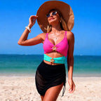 Women's Swim Top with Cut-Outs and Ruching