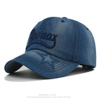 Men's Distressed Denim Embroidered Baseball Cap