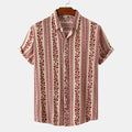 Women's Short-Sleeve Shirt with Floral Patterns