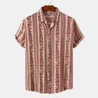 Women's Short-Sleeve Shirt with Floral Patterns