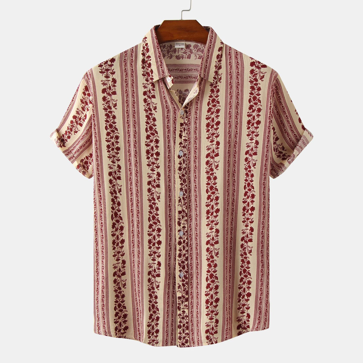 Women's Short-Sleeve Shirt with Floral Patterns