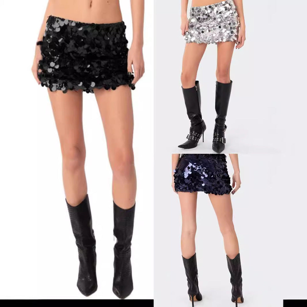 Women's Glitter Sequin Mini Skirt