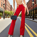 Women's Flared Leggings with Cut-Out Design