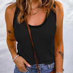 Women's Sleeveless Waffle-Knit Top