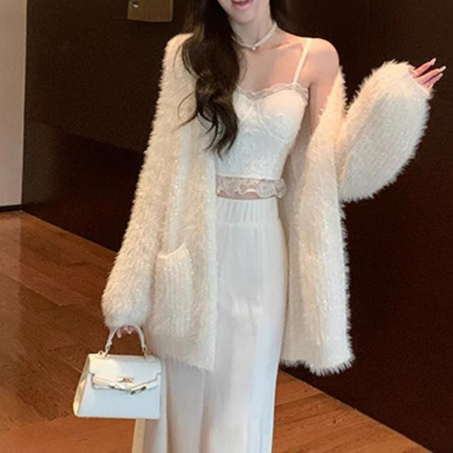 Women's Glitter Knit Cardigan in a Modern Casual Look