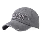 Men's Distressed Casual Embroidered Cap