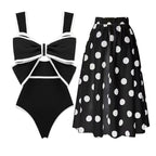 Women's Swimsuit with Fashionable Arch Design and Matching Skirt