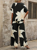 Women's Airy Ensemble with Flowing Cut and Floral Design