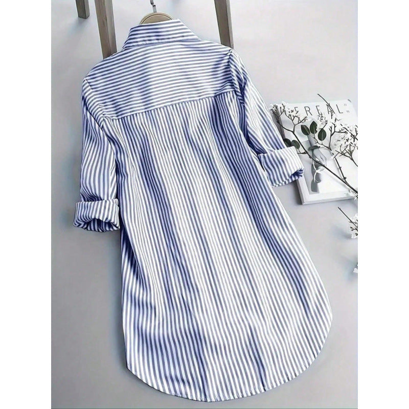 Women's Casual Striped Shirt Blouse