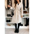 Elegant Asymmetrical Trench Coat with Belt