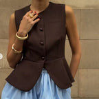 Women's Sleeveless Blazer Jacket