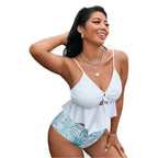 Women's Swim Set with Flowy Top and Floral Bottom