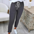 Women's Casual Pants with Elastic Waistband and Drawstring