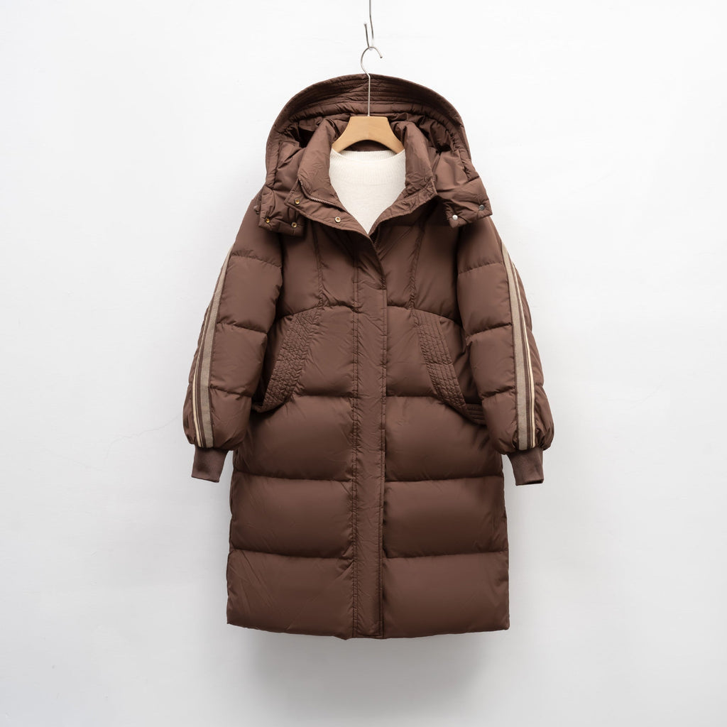 Women's Insulated Winter Coat with Functional Pockets and Adjustable Hood