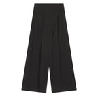 Women's Elegant Wide-Leg High-Waisted Trousers with Asymmetric Cut