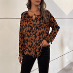Women's Blouse with Elegant Animal Print and Casual Cut