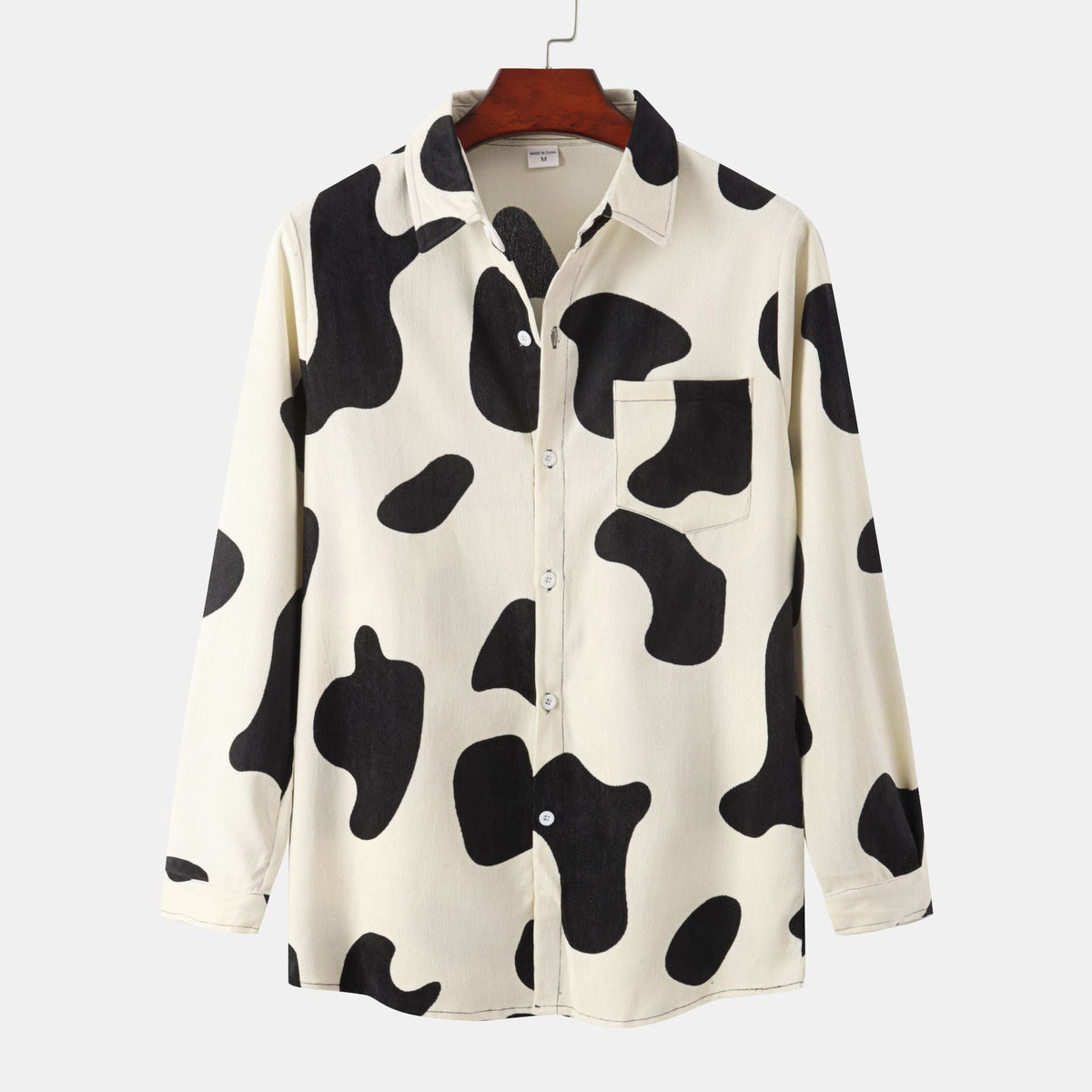 Women's Long-Sleeve Blouse with Modern Zebra Print and Button-Down Collar