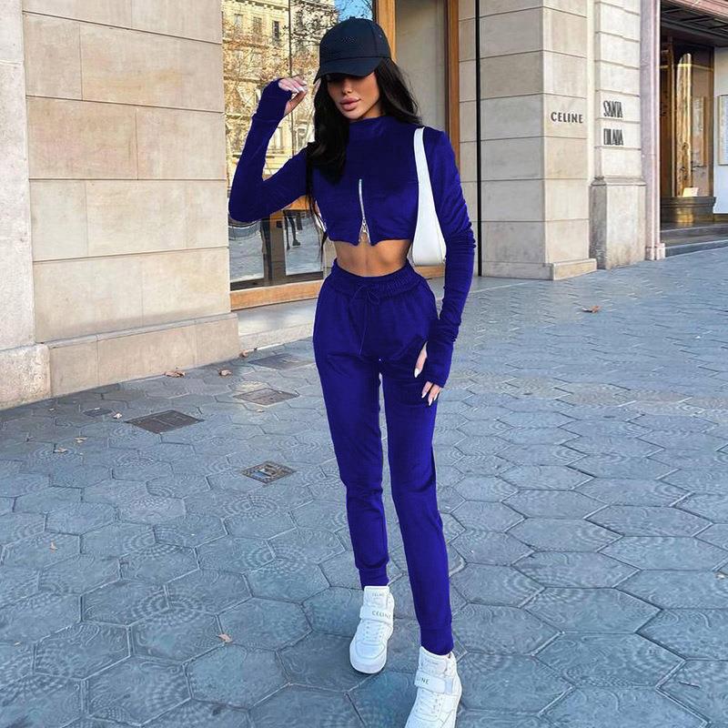 Women's Casual Sport Set with High Collar