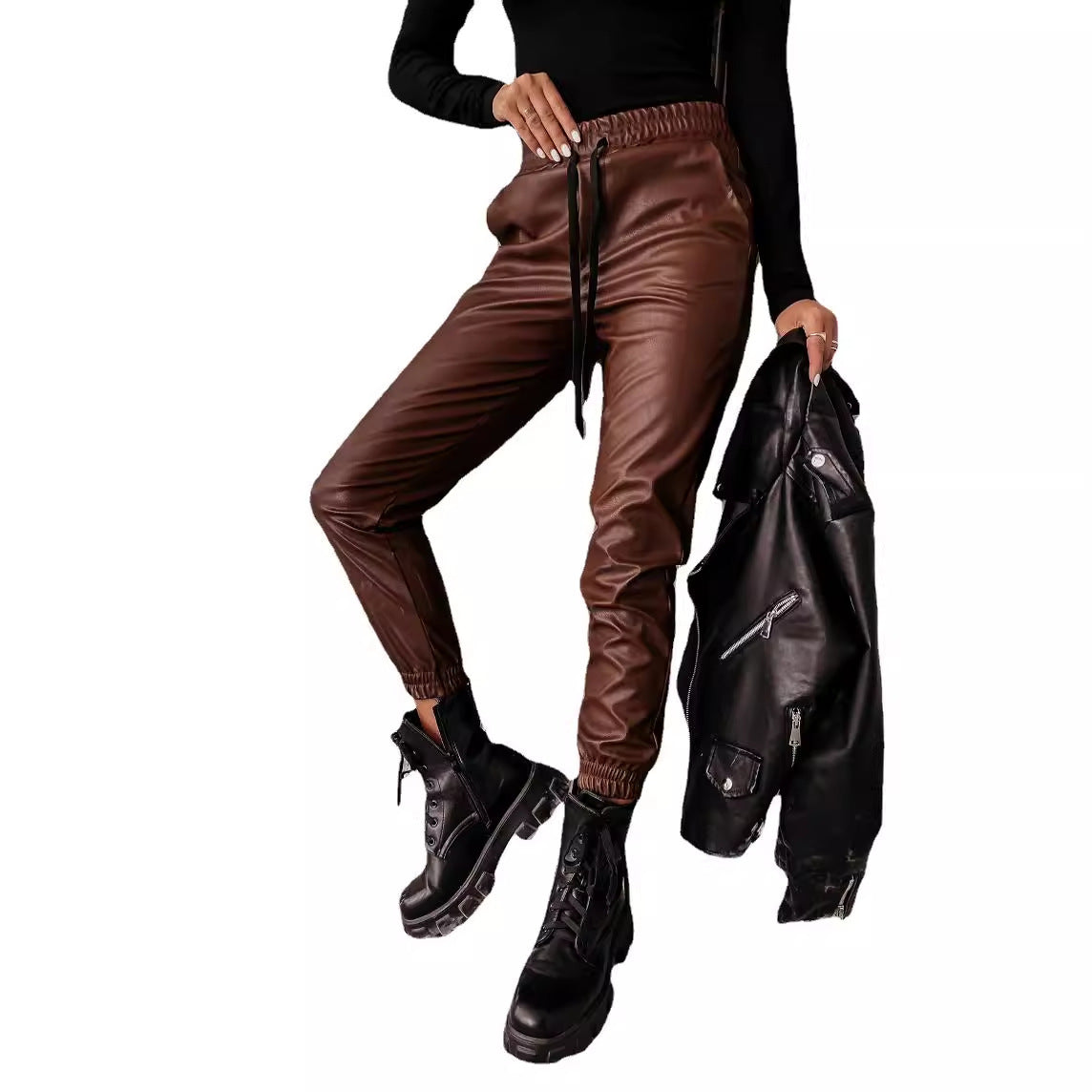 Women's Comfortable Joggers with Stylish Cut-Outs and Elastic Waistband
