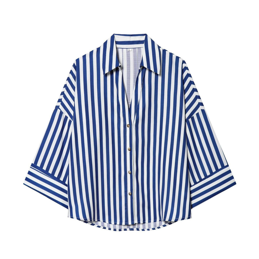 Women's Shirt Blouse with Casual Cut and Elegant 3/4 Sleeves