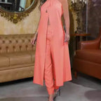 Women's Elegant Two-Piece Set with Stylish Coat and Cropped Pants