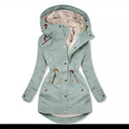 Women's Lined Winter Parka with Practical Pockets and Adjustable Belt