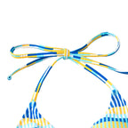 Women's Bandeau Bikini with Fashionable Stripes and Adjustable Strap System