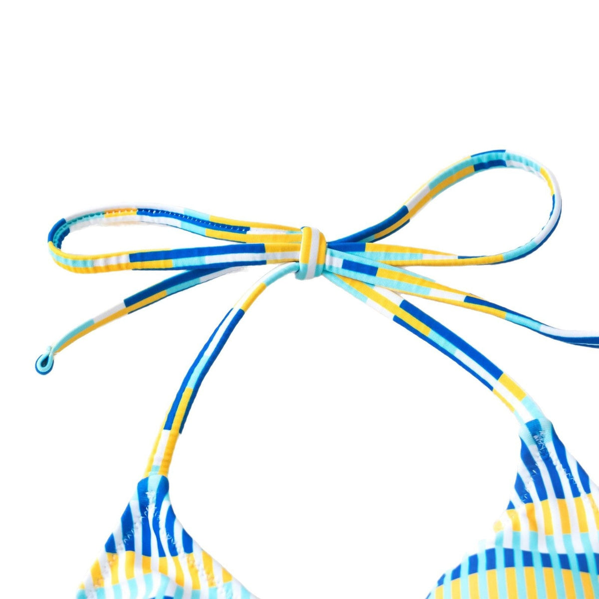 Women's Bandeau Bikini with Fashionable Stripes and Adjustable Strap System