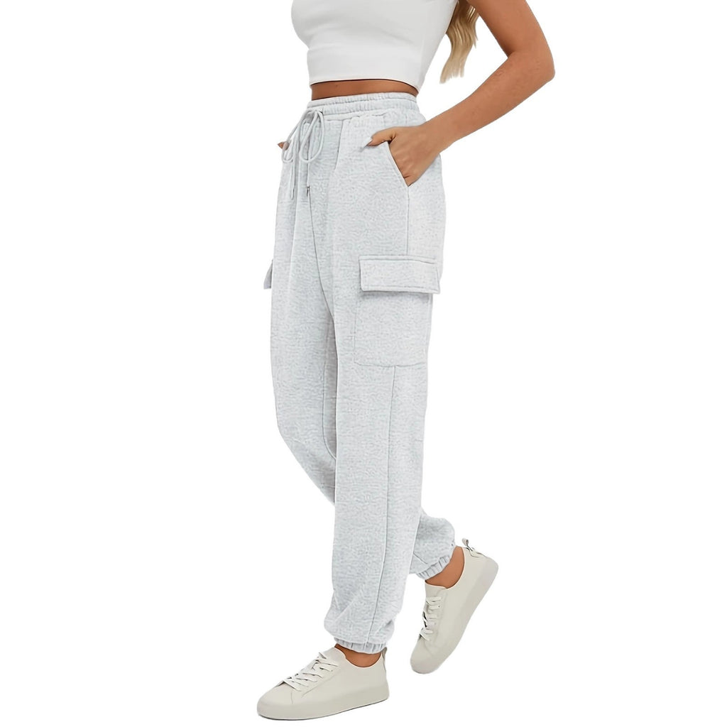Women's Comfortable Cargo Pants with Elastic Waist and Pockets