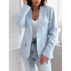 Women's Elegant Blazer with Pockets and Gold Buttons