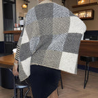 Women's Asymmetrical Knit Pullover with Zigzag Pattern