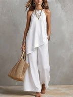 Women's Airy Jumpsuit with Asymmetrical Cut