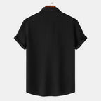 Women's Short-Sleeve Shirt with Textured Fabric and Loose Fit