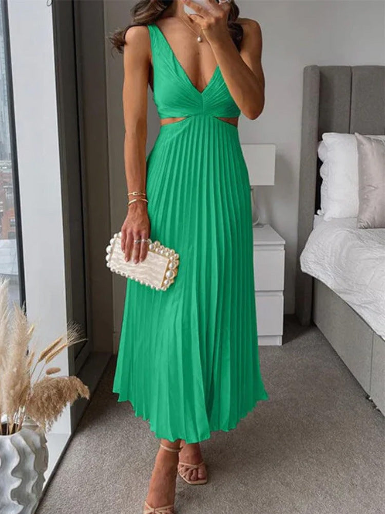 Women's Elegant Pleated Evening Dress