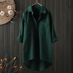 Casual Long-Sleeve Button-Down Blouse