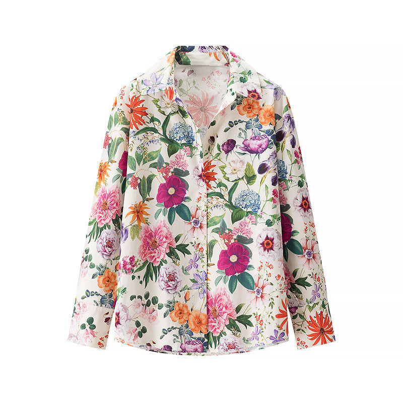 Women's Floral Pattern Blouse with Modern Cut