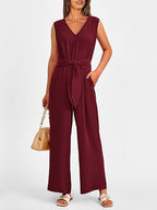 Women's Elegant Tailored Wide-Leg Jumpsuit