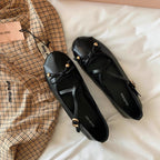 Women's Ballet Flats with Fine Straps and Bow Detail