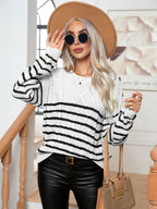 Women's Patterned Knit Sweater with Elegant Details