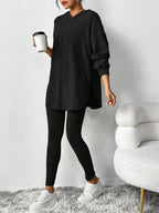 Women's Casual Lounge Outfit with Oversized Sweater and Leggings