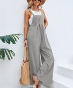 Women's Casual Wide-Leg Jumpsuit with Fashionable Straps