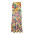 Women's Maxi Skirt with Floral Chiffon Design and Flowing Hem