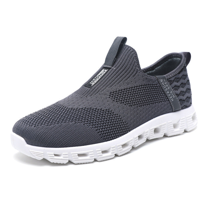 Women's Breathable Slip-On Sneakers with Elastic Knit Upper and Non-Slip Sole