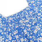 Women's Floral Dress with Flowing Skirt and Ruffle Details