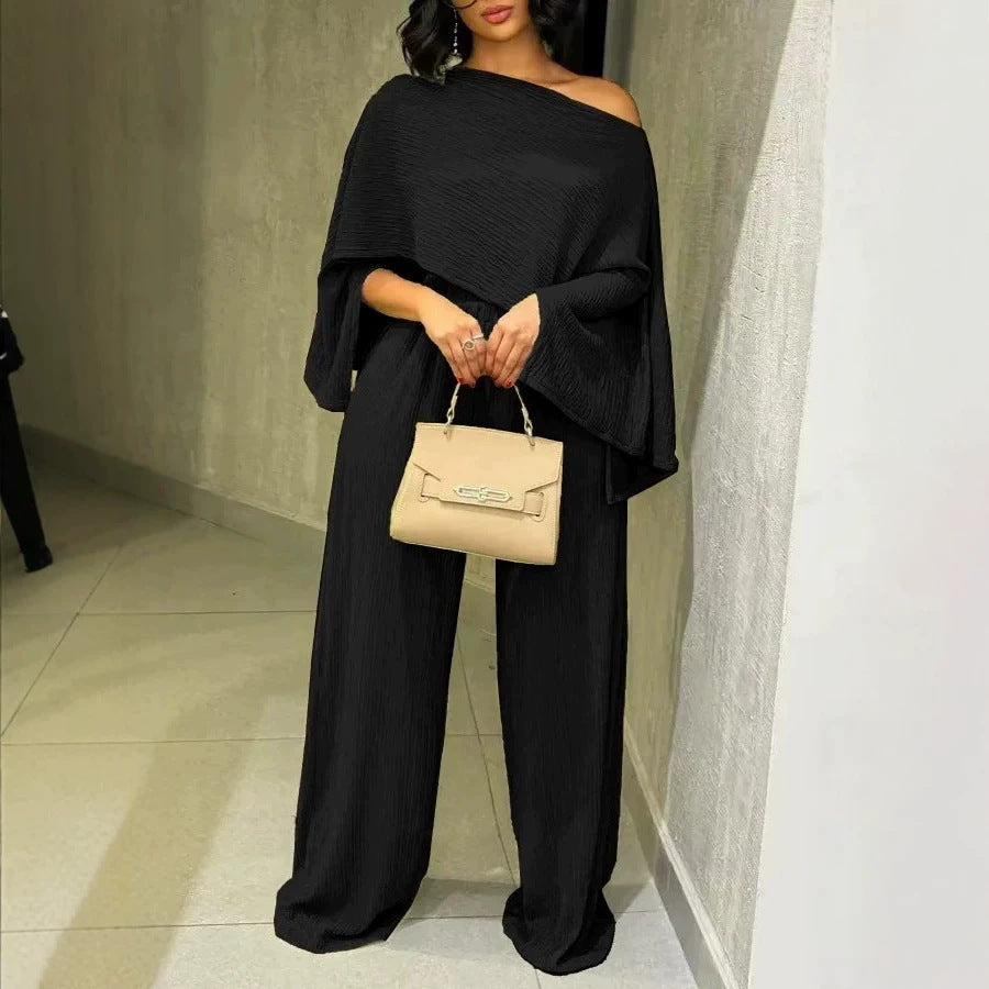 Women's Crop Top and Wide Skirt Set