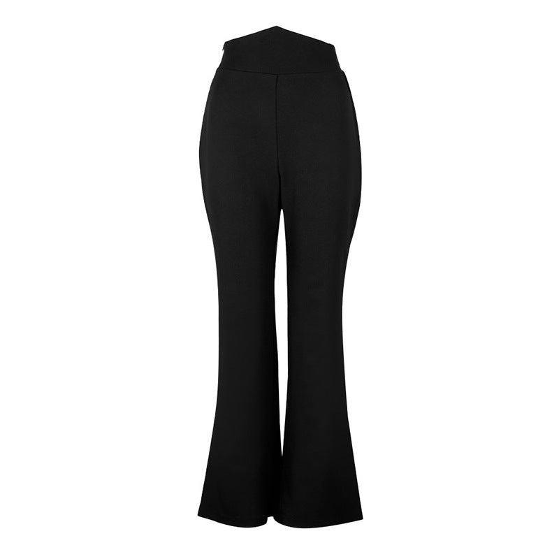 Women's High-Waisted Flared Trousers