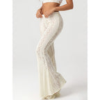 Women's Elegant Flared Lace Trousers