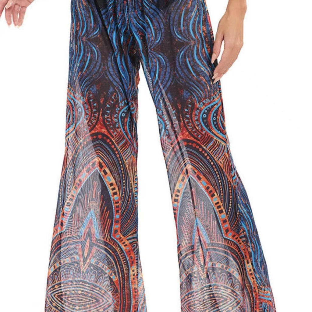 Women's Elegant Floral Print Beach Pants