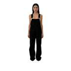 Women's Denim Overalls with Wide Leg and Low Back