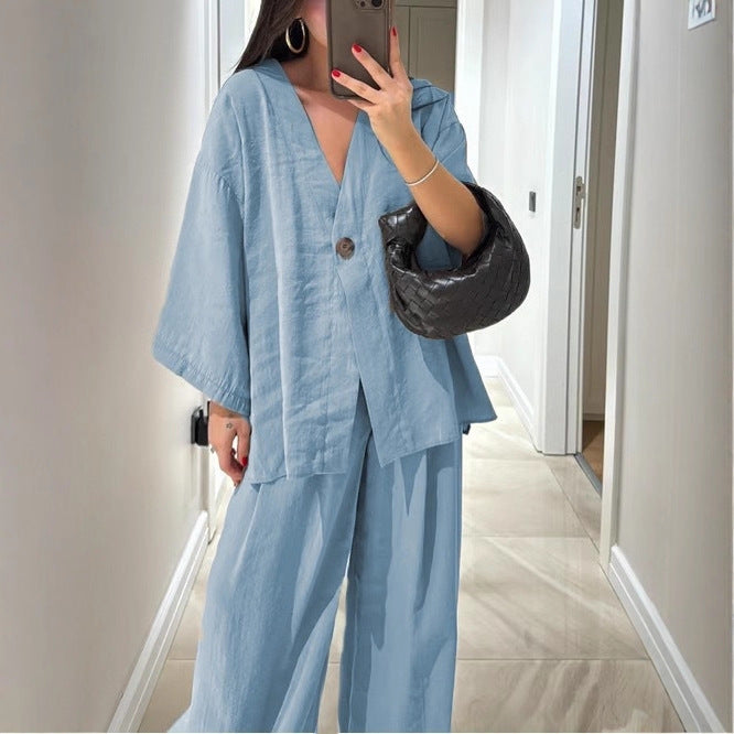 Women's Casual Linen Pantsuit